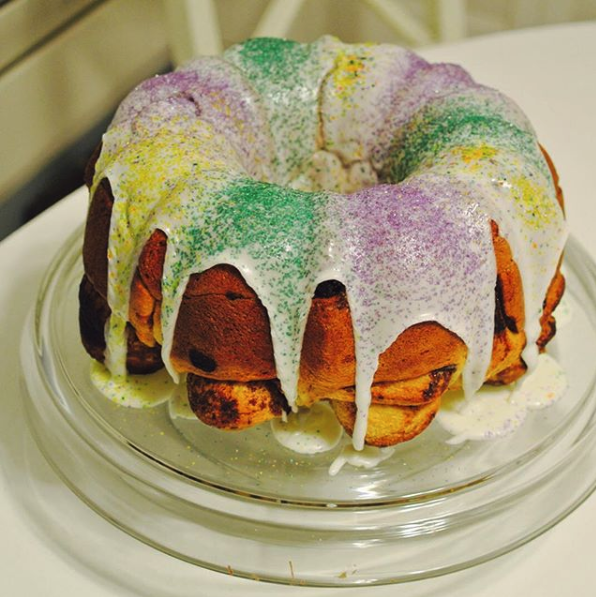 Epiphany King Cake: the rule is, if you find the baby Jesus in there (or bean or ring) you’re in charge of bringing the King Cake to the next gathering.