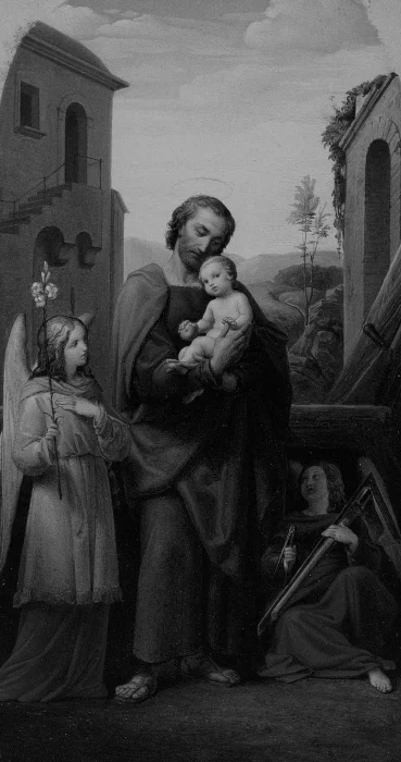 St. Joseph and Christ Child, 1840, Leopold Kupelwieser, Austrian, 1796-1862, Public Domain