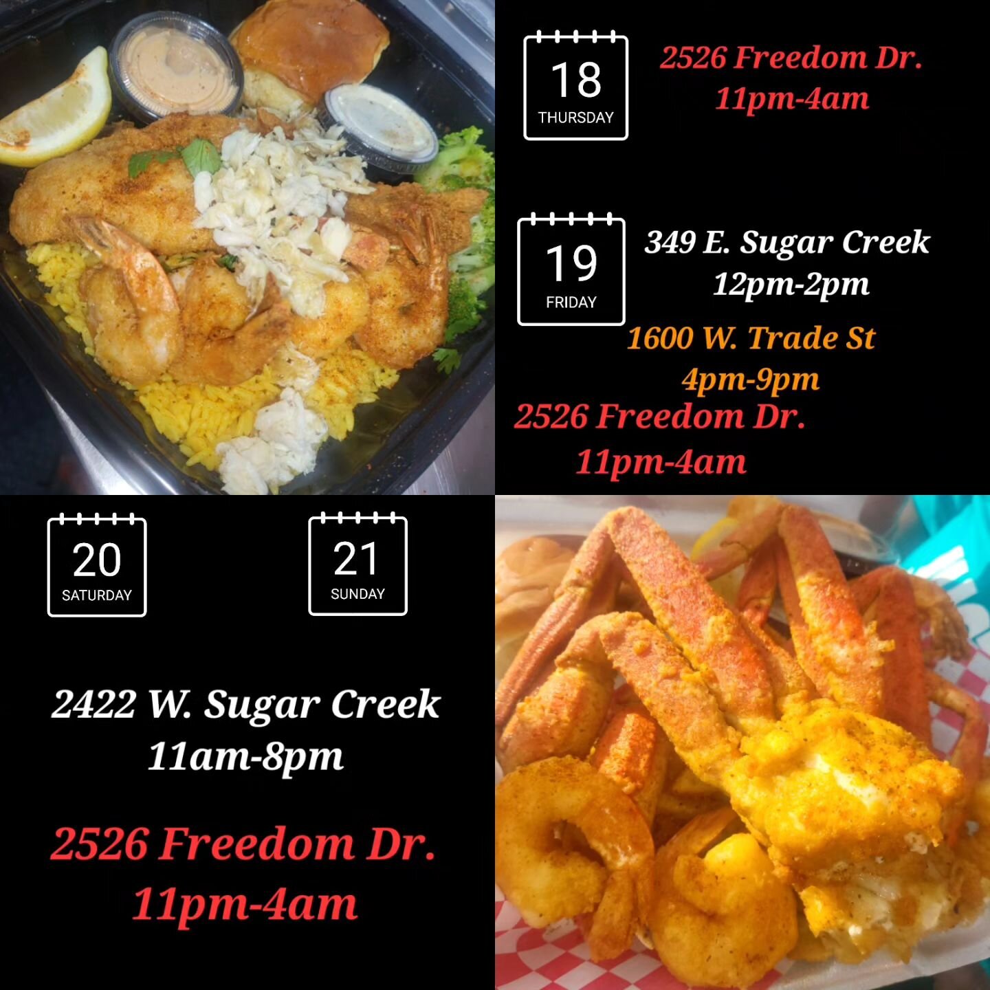 #RoundTheWayEatery #BestFoodTruckInTheCity #CltSeafood #Seafood #CltFoodTruck#CltFood #FoodTruck #CrabLegs #Shrimp #SeafoodLovers 
#MoreThanAFoodTruck 
#SatisfactionGuaranteed