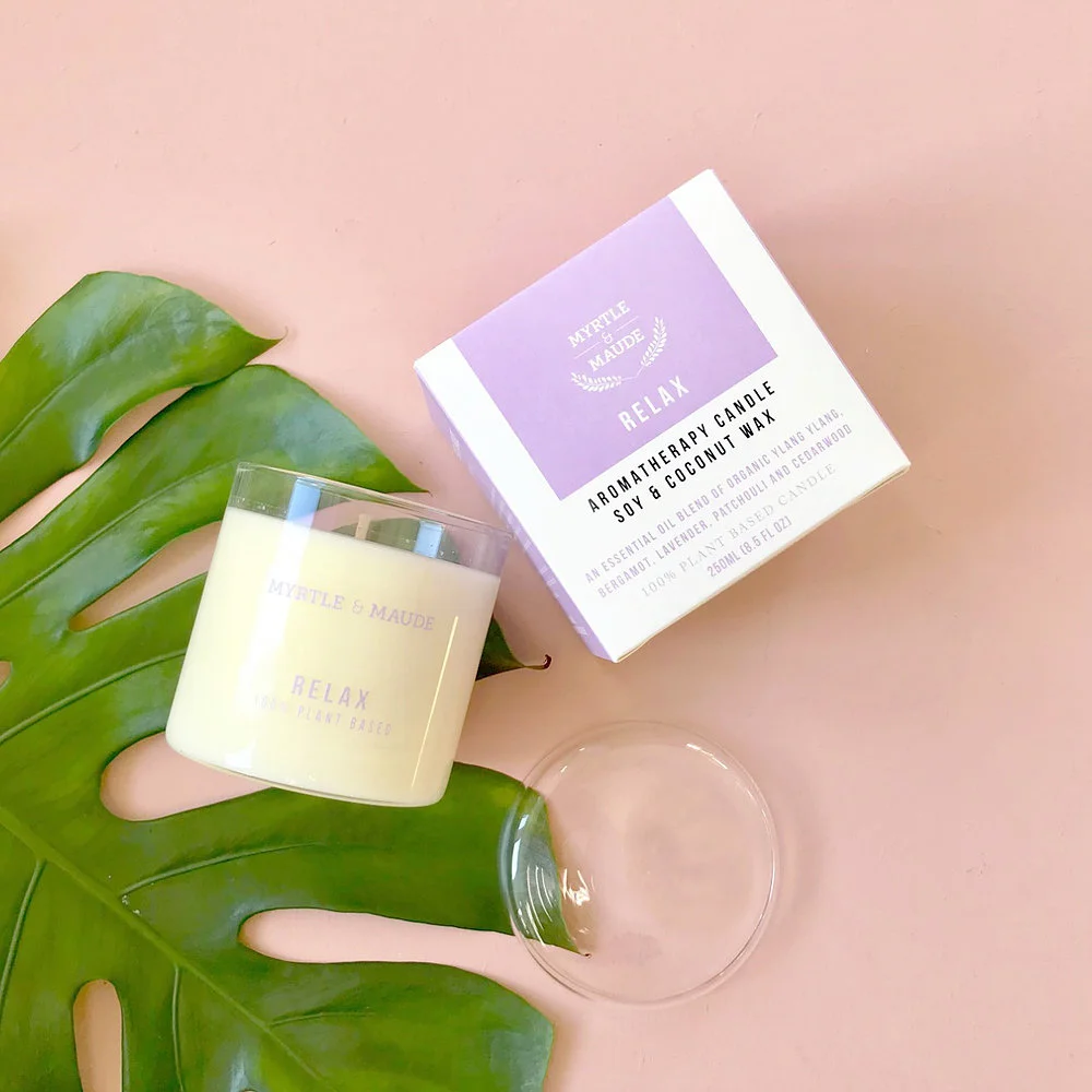 Myrtle & Maude RELAX AROMATHERAPY SOY AND COCONUT WAX CANDLE