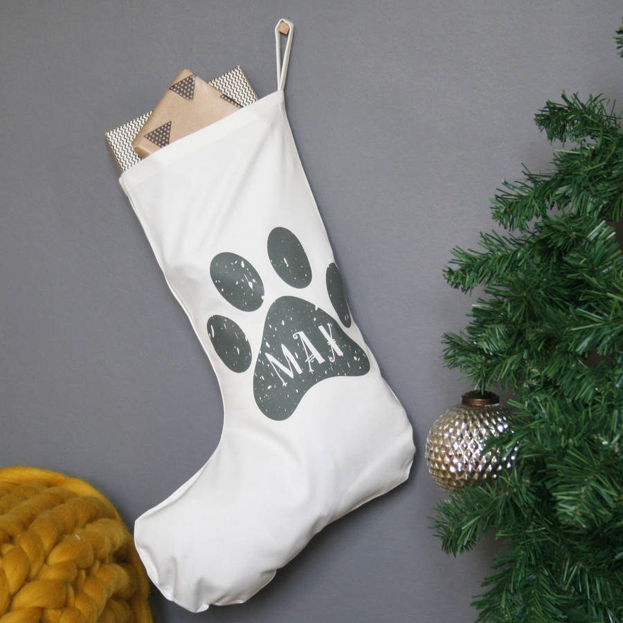 PERSONALISED PAW PRINT CHRISTMAS STOCKING MODO CREATIVE