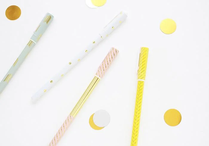 LIVEWORK GOLD PATTERN PENS FOX & STAR