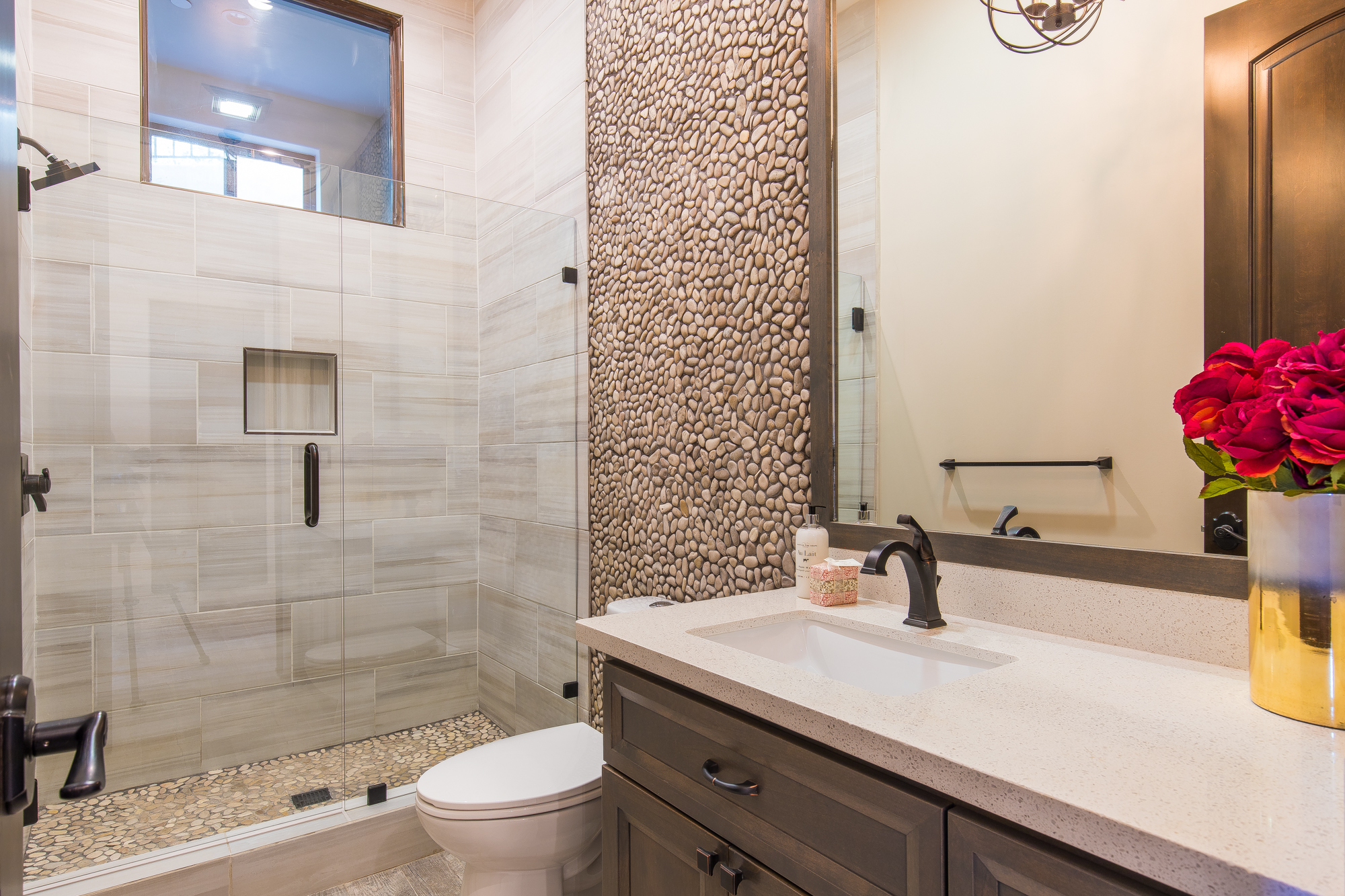  Each of the bathrooms is beautifully tiled and accentuated with Italian porcelain tile on the floors and the shower walls 
