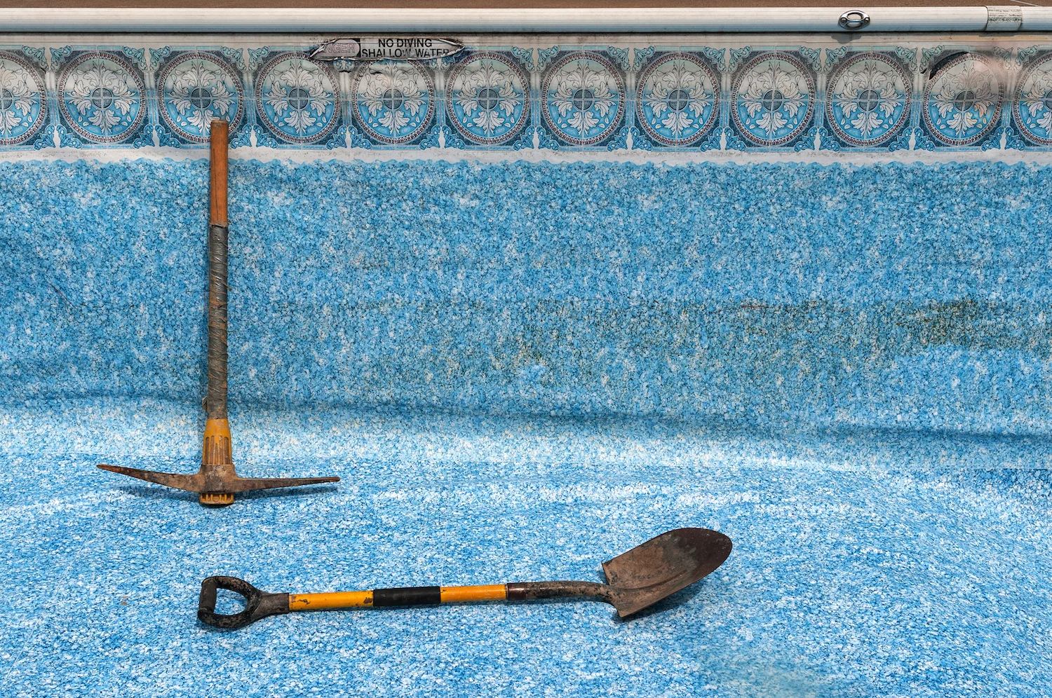 Pool Cover Over Swimming Pool To Prepare For Closure