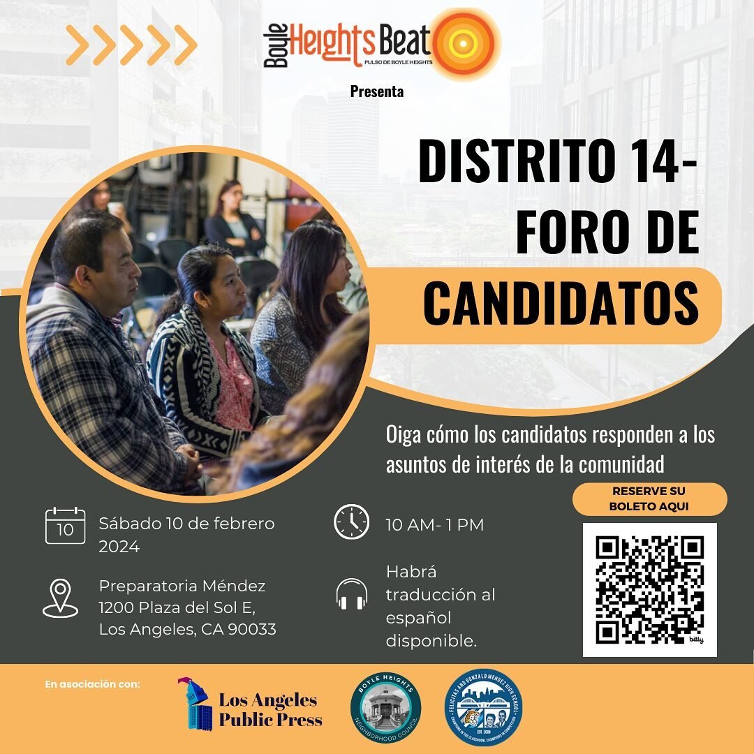 Moderated by @boyleheightsbt youth reporters, this forum will allow community members to learn more from candidates running for Council District 14 and the issues they plan to address if elected.

All 14 candidates have been invited; see below who ha