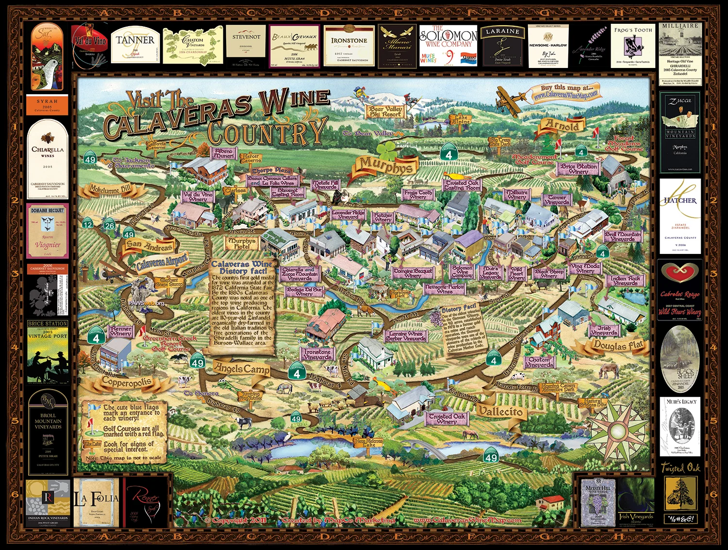 Calaveras Wine Map