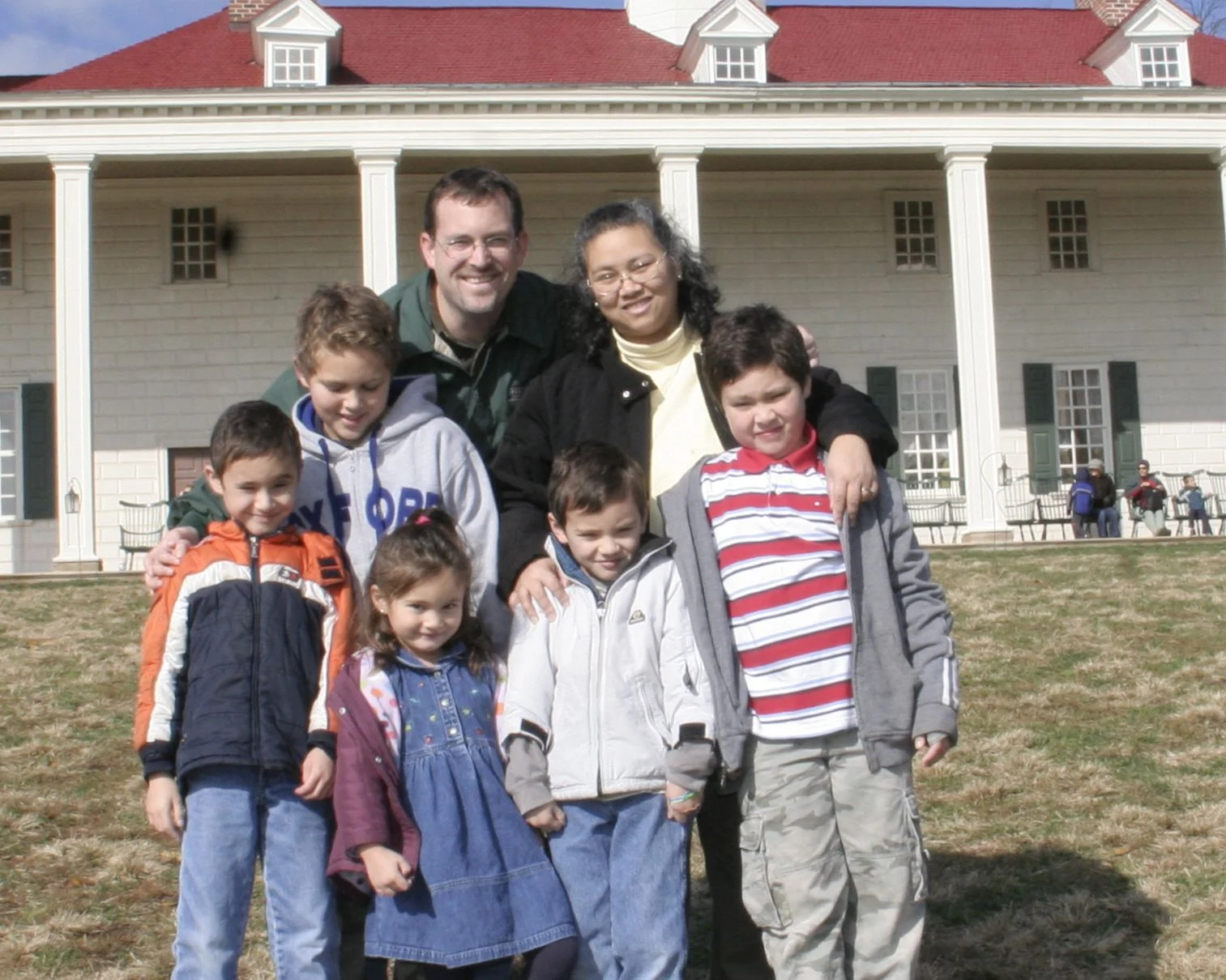 When we began in 2009. No, that's not our home; we were on a field trip visiting George Washington's at Mt. Vernon.