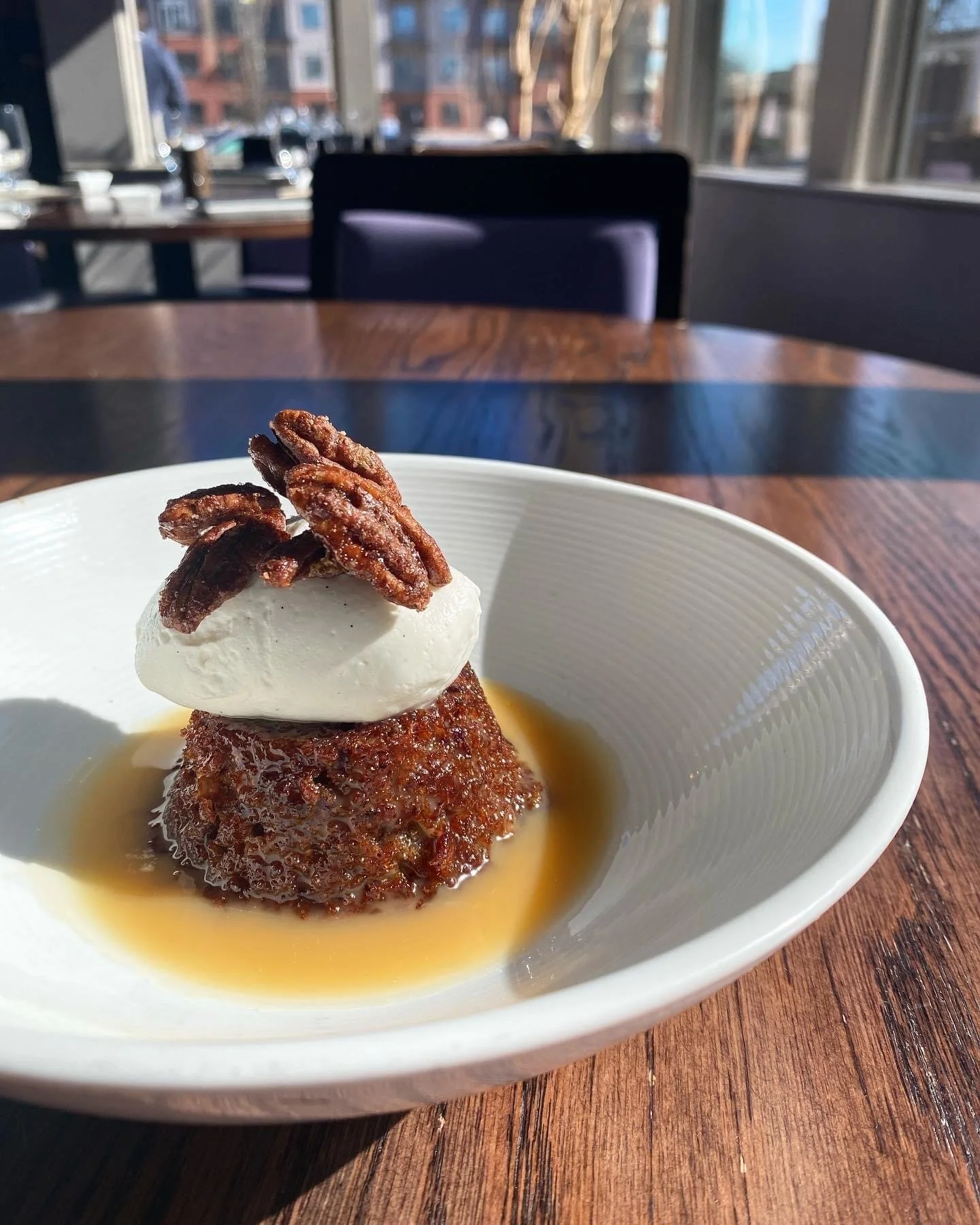  sticky toffee pudding • miso caramel •  spiced pecans | @okuatlanta 