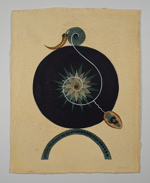 Cornucopia of Rebirth. 11"w x 14"h. Ink, watercolor, and gouache on handmade rag paper