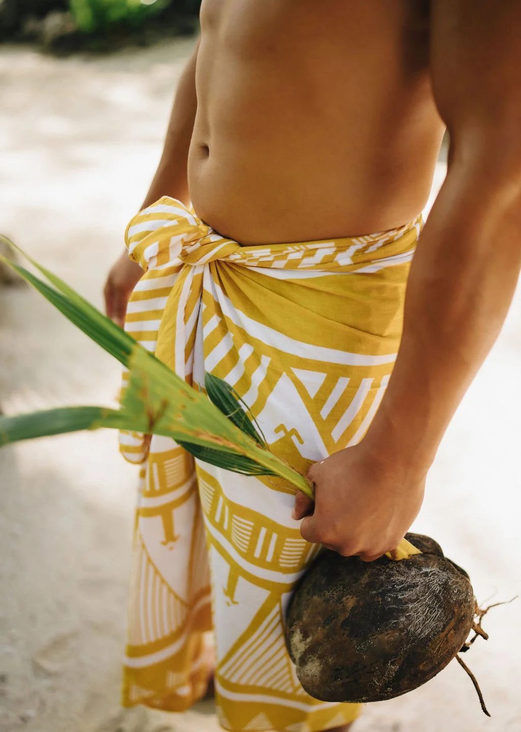 Yellow Motif Pareu (Sarong, Lava-lava)