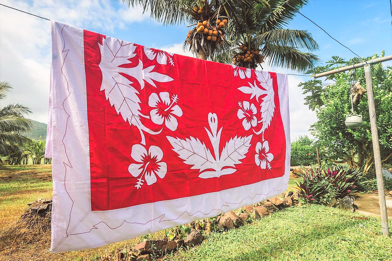 Mama's hibiscus tivaevae duvet cover