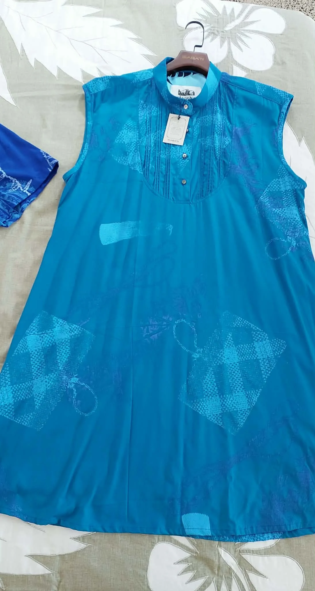 Sabati: Blue Vaine Kaka'u shirtdress womens