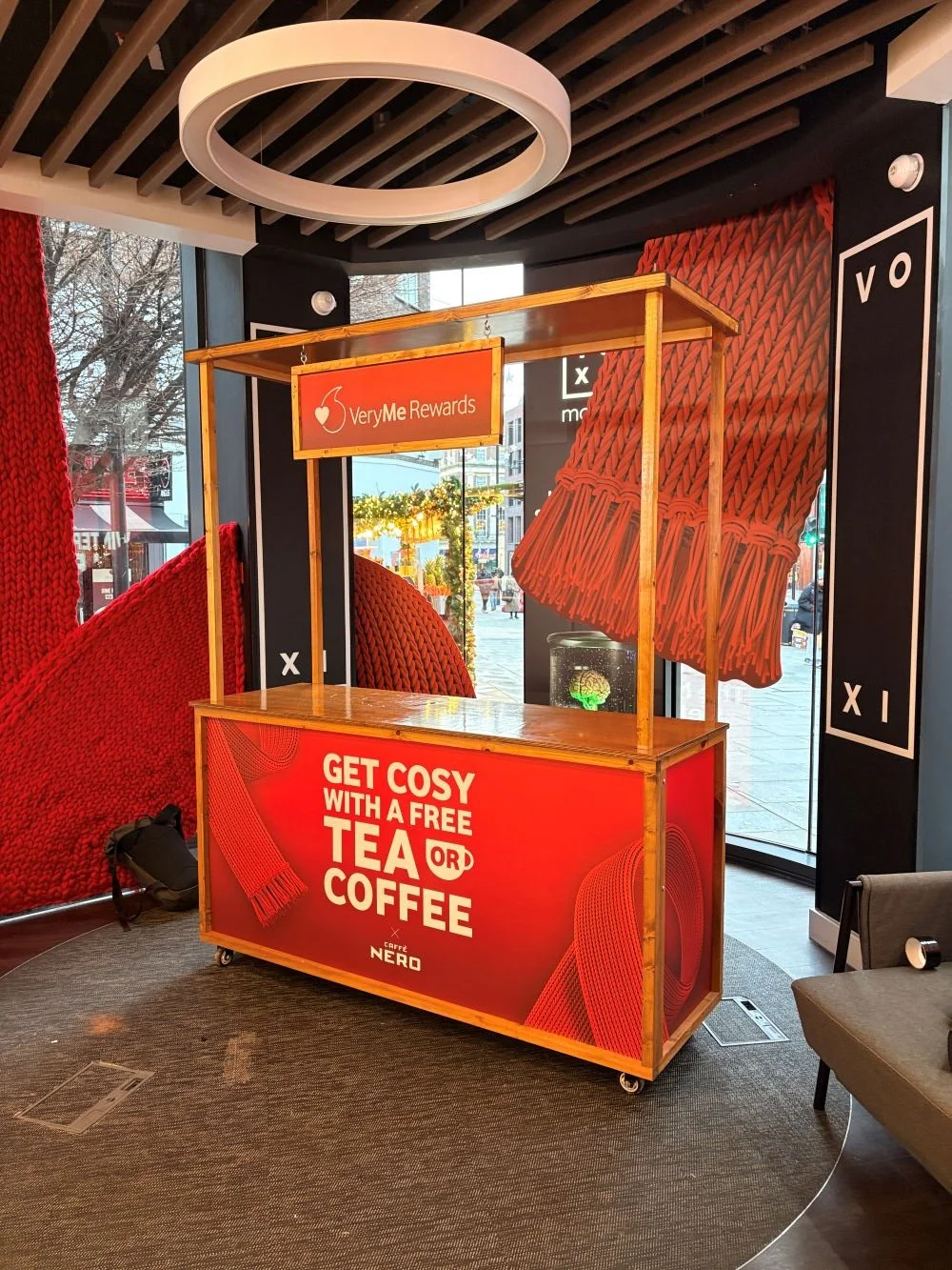 Quirky Group Food Stall with Wooden Roof Hire - Vodafone