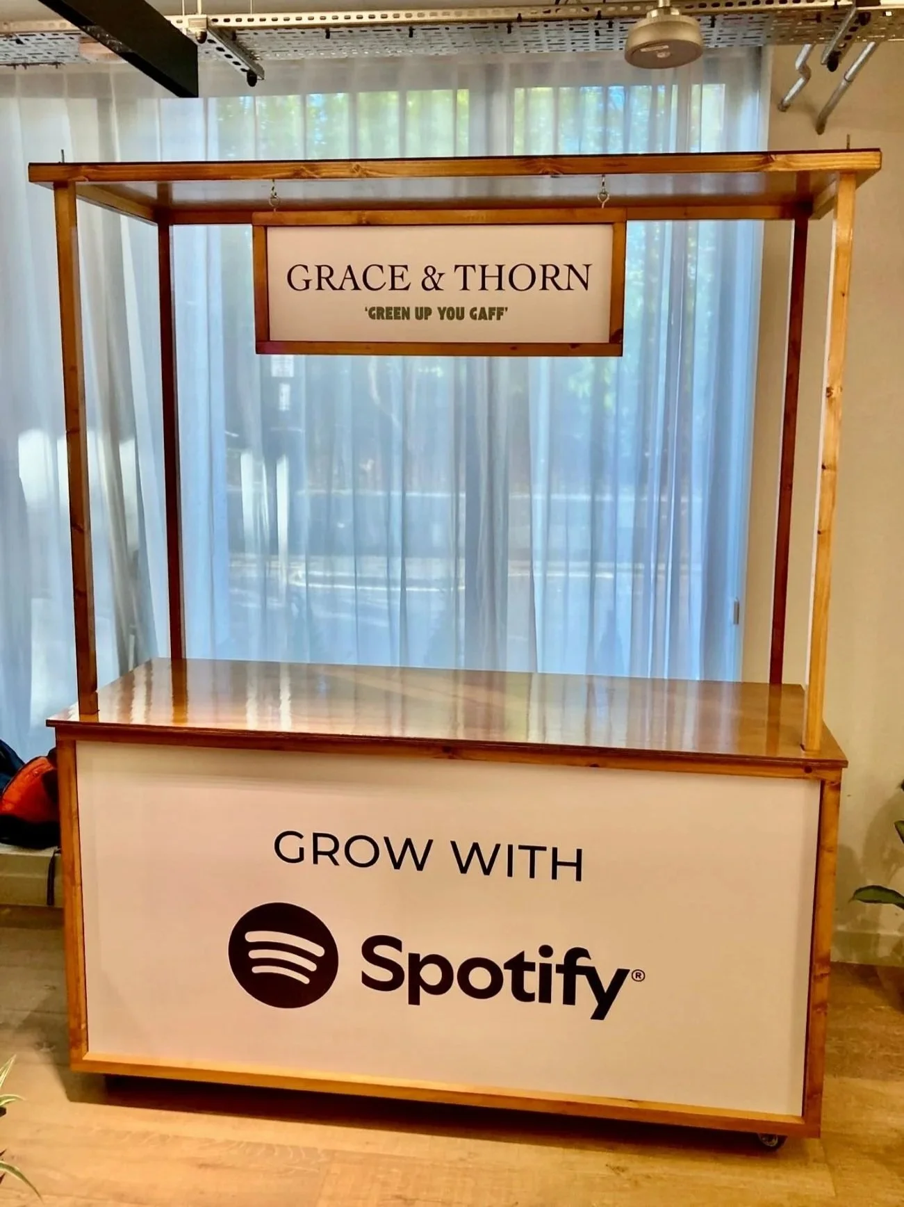 Quirky Group Market Stall with Wooden Roof Hire - Grace & Thorn