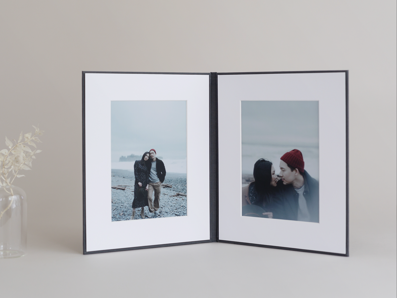 A folio displayed on a table.