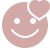 A simple, cartoon-style drawing of a smiling face with pig-like features, including a round face, small eyes, and a snout.