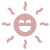 Icon of a sun with rays, representing daytime or sunshine.