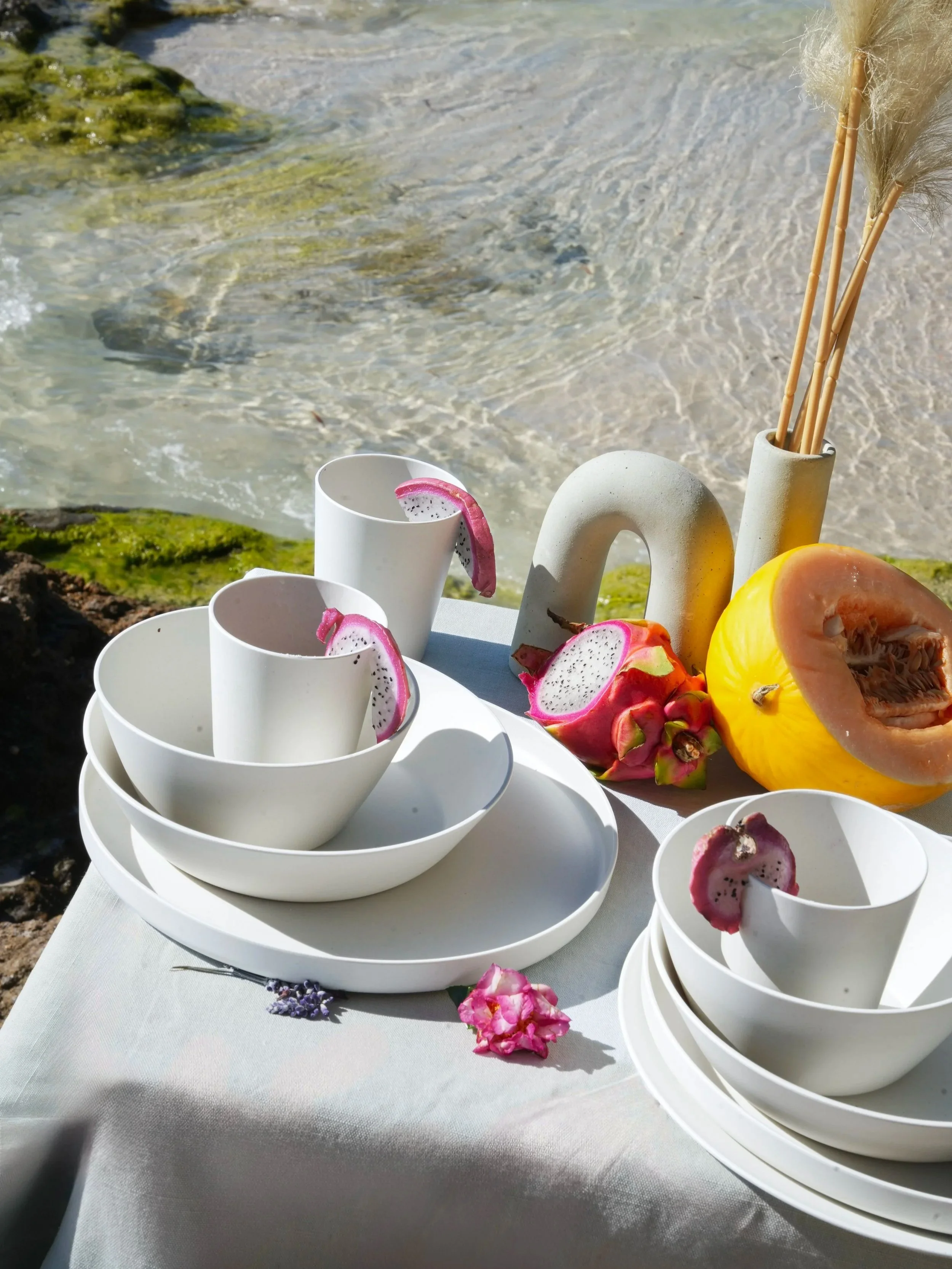 Lightweight PLA & Bamboo Fibre Dinnerware Sets - 20 Pieces