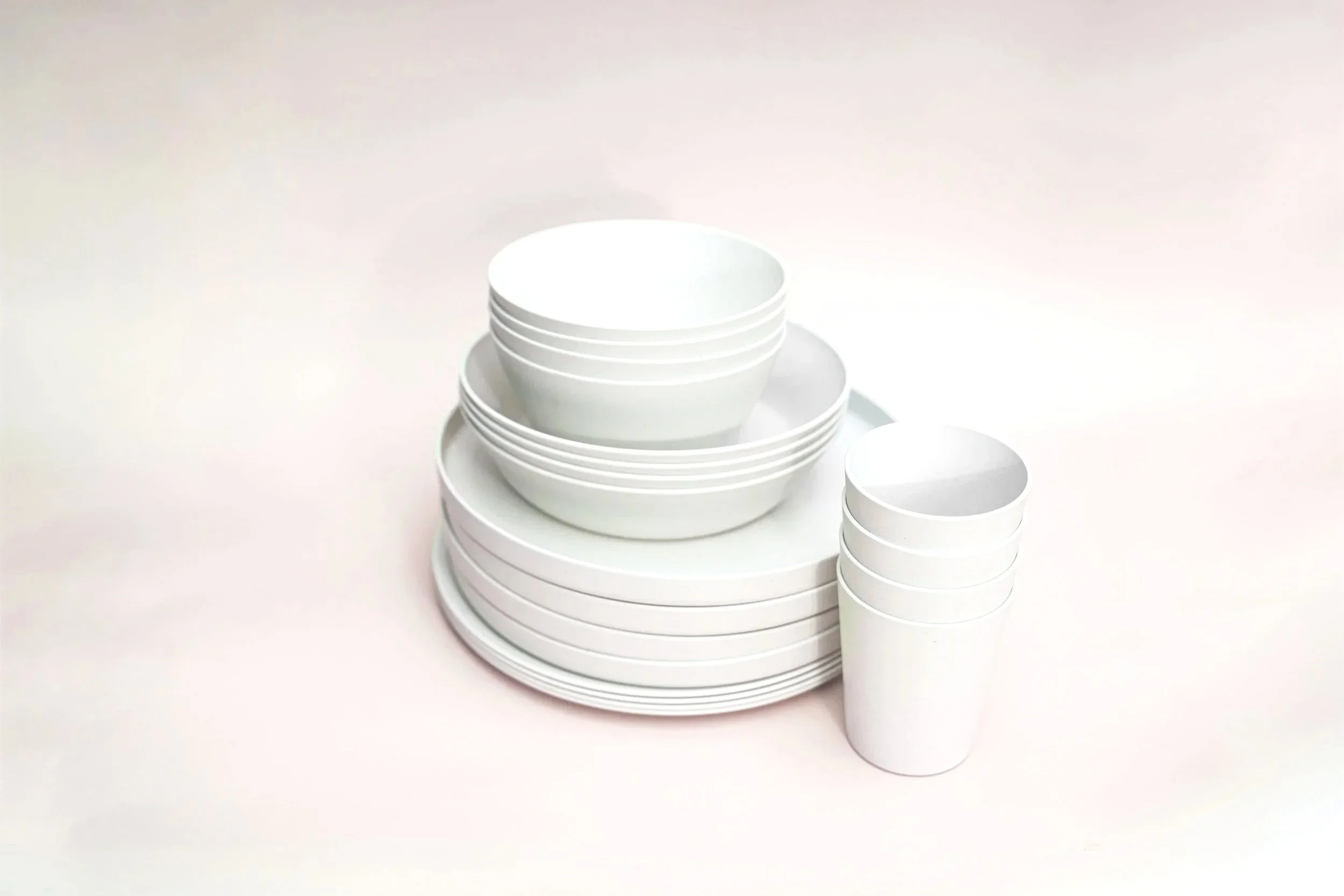 Lightweight PLA & Bamboo Fibre Dinnerware Sets - 16 Pieces