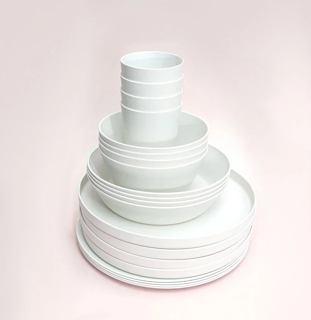 Lightweight PLA & Bamboo Fibre Dinnerware Sets - 20 Pieces