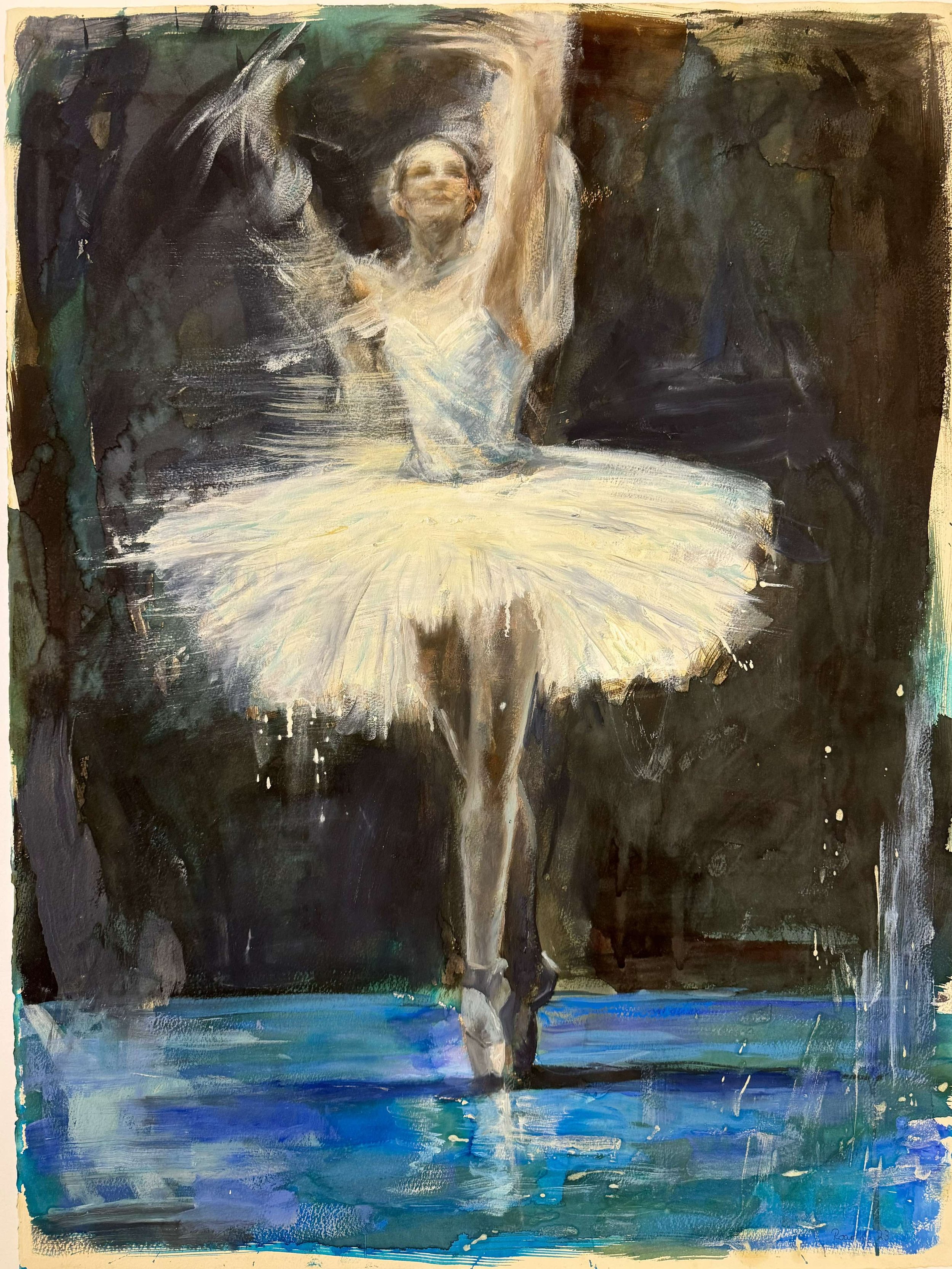 Ballerina - olje på papir