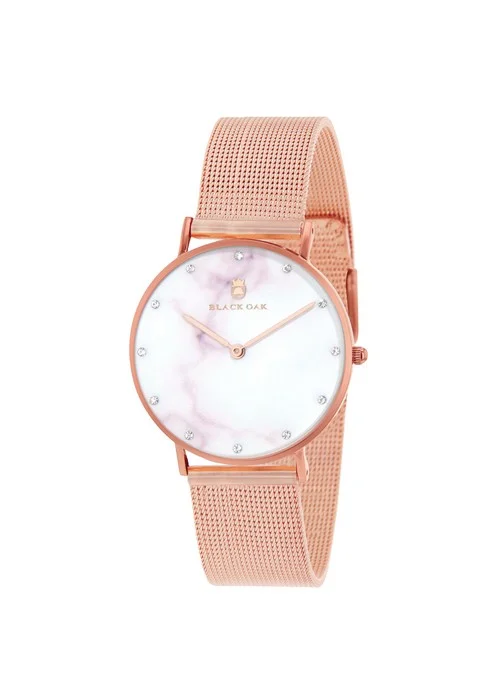 Black Oak Montre Femme Bracelet Rose Dore en acier - BX82008R-001W — Black  Oak Watches