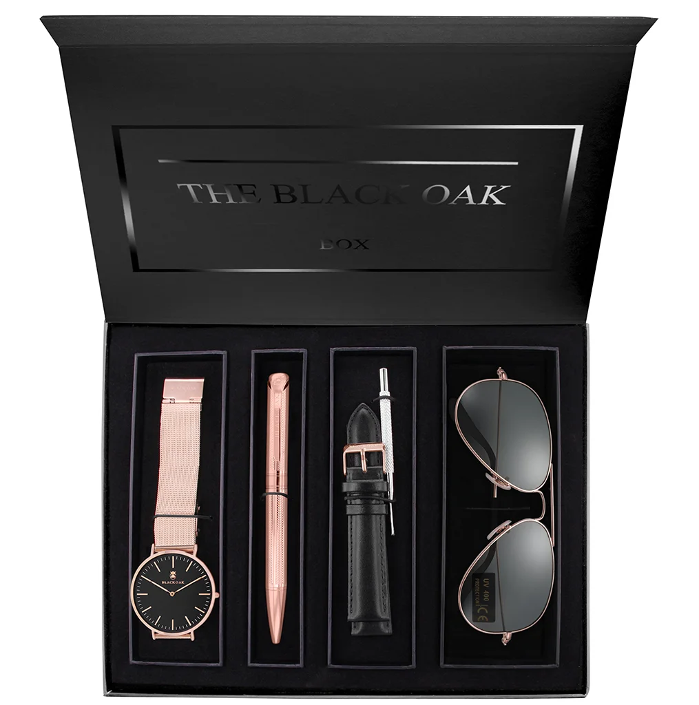 Coffret Montre Black Oak Femme - Montre, Lunettes Et Bracelet Acier  Interchangeable - BX97053RSET-803 — Black Oak Watches
