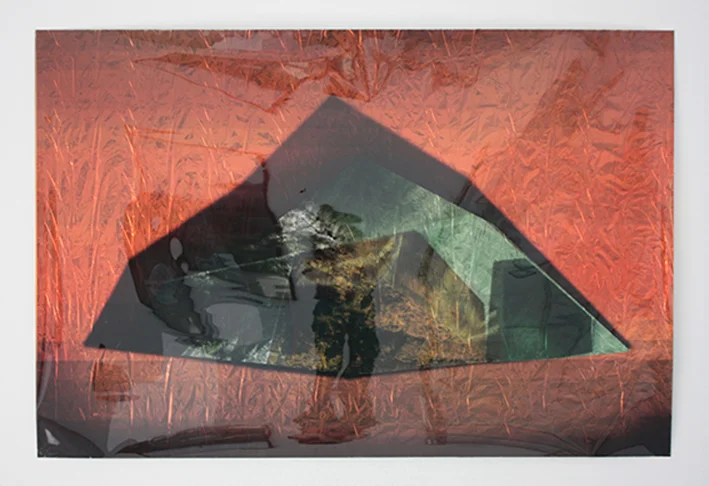 Igneous Amorphous, Scene 1 Digital print on acetate with space blanket, 152cm x 99cm, 2011