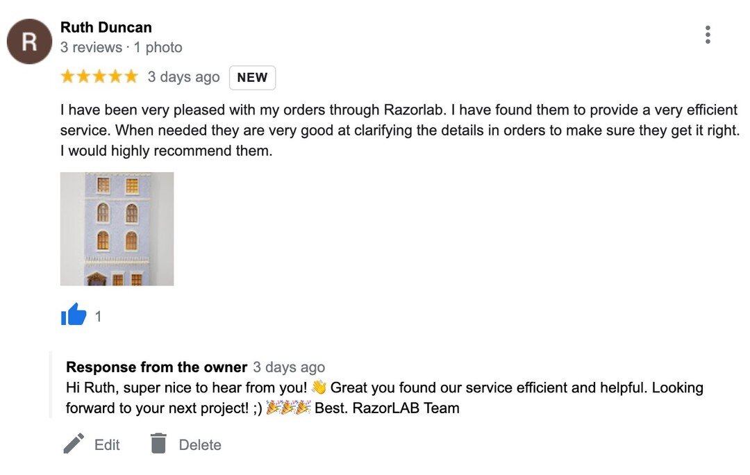 The moment you have another lovely review from yet another lovely customer! 🎉🎉🎉 

#lasercutting 
#laserengraving 
#laseretching