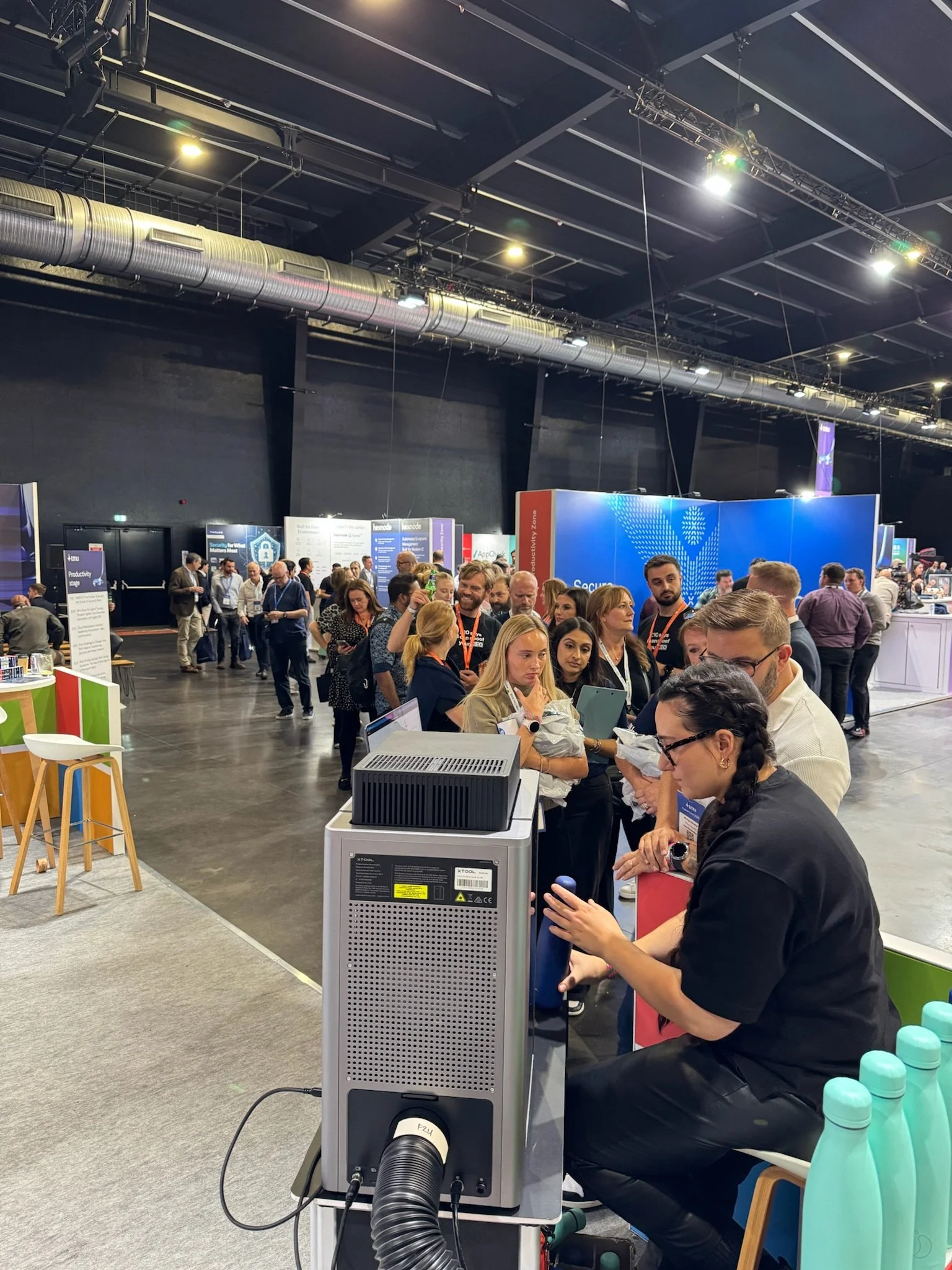 Guests queuing for live engraving