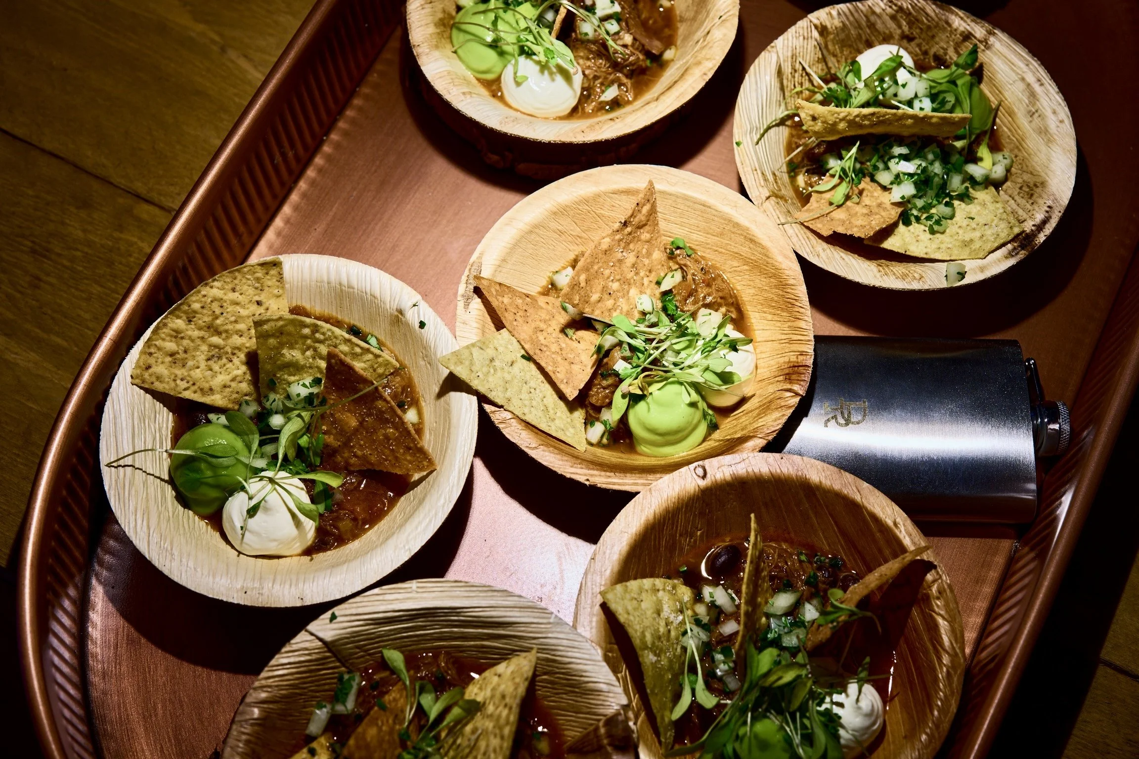 Food dishes served at the Secret Cinema event