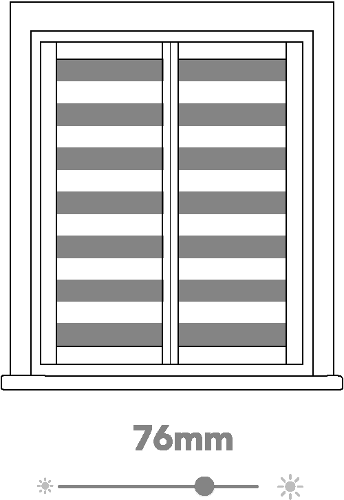 The Home Shutter Company Tilt Rod and slat sizes