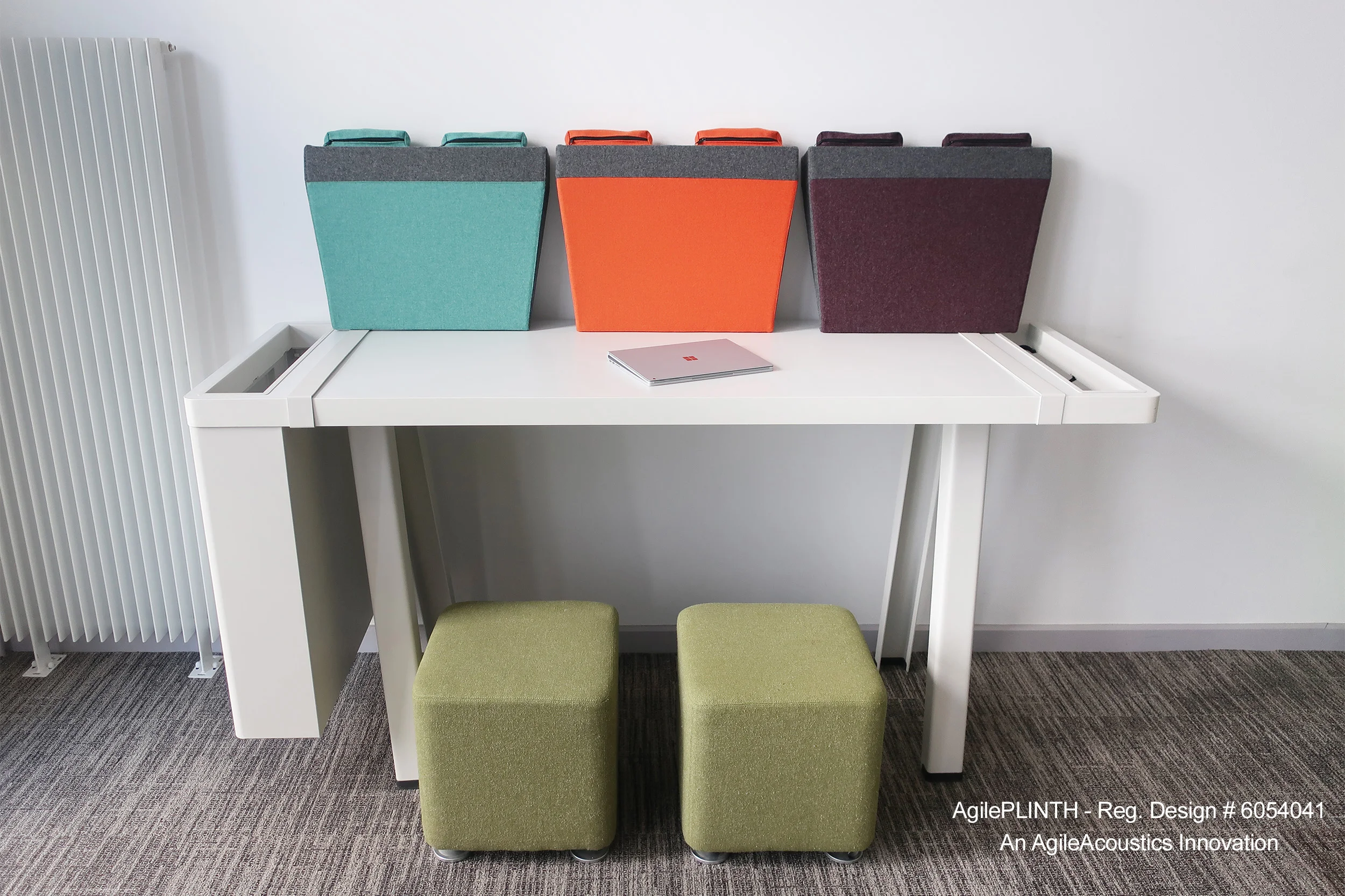 Agile working acoustic open plan acoustic plinth