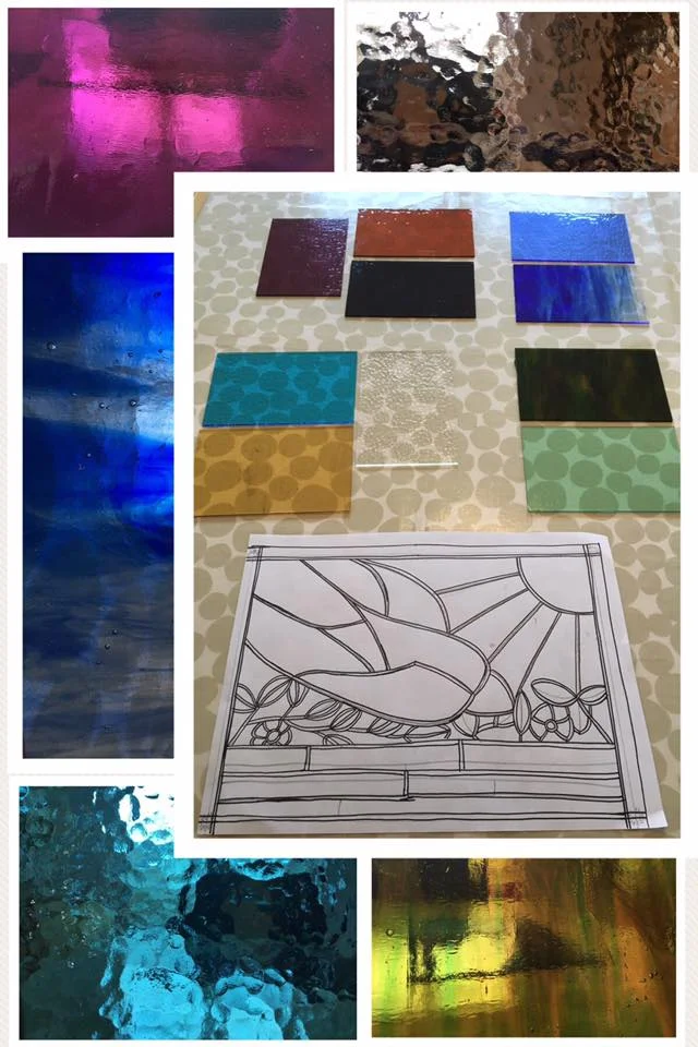 The glass I started off with and the design I created