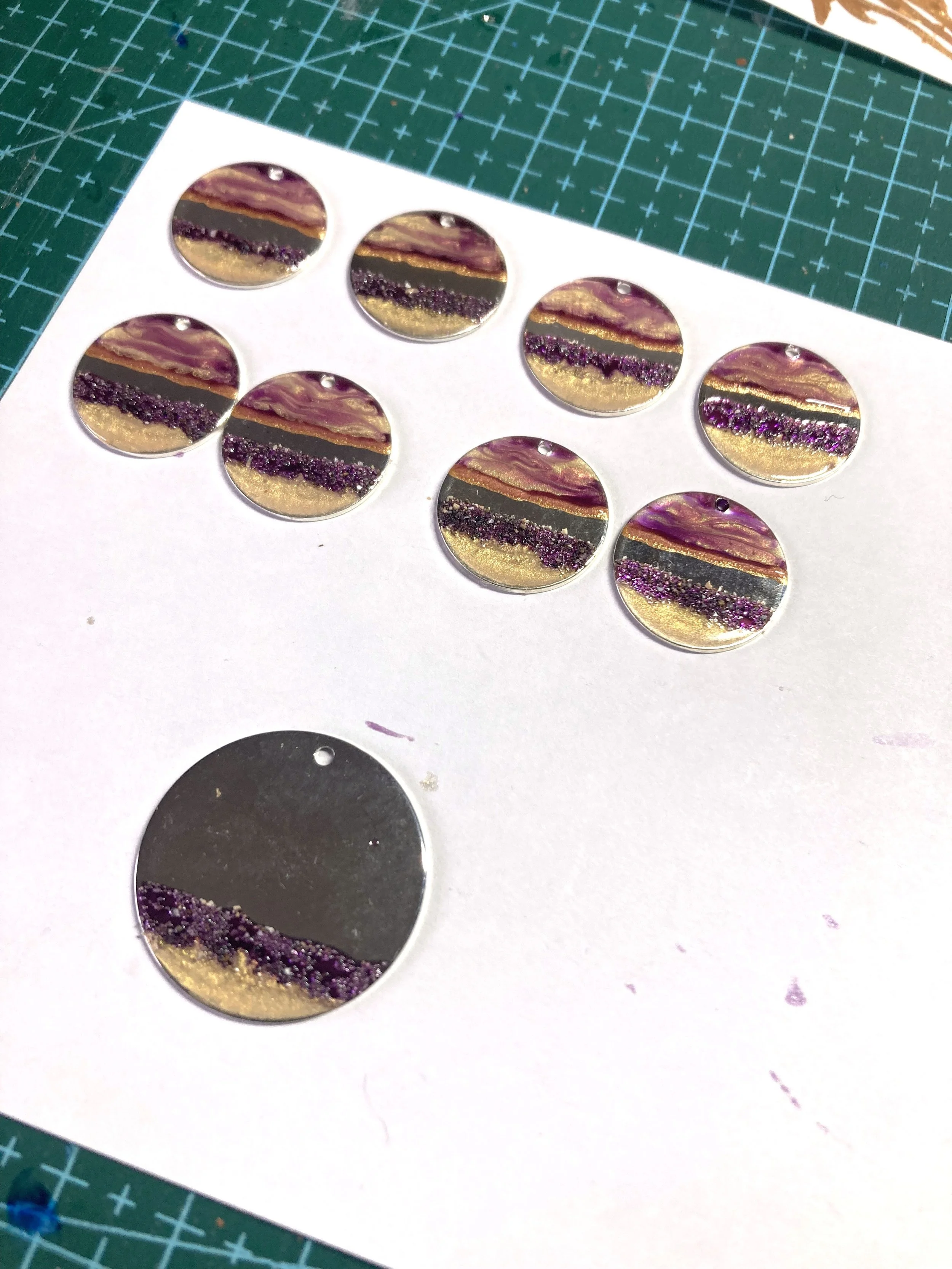 Flow Creativity-Arran Flow-Sand Settling on Pendant-hand painted Scottish Jewellery.jpeg