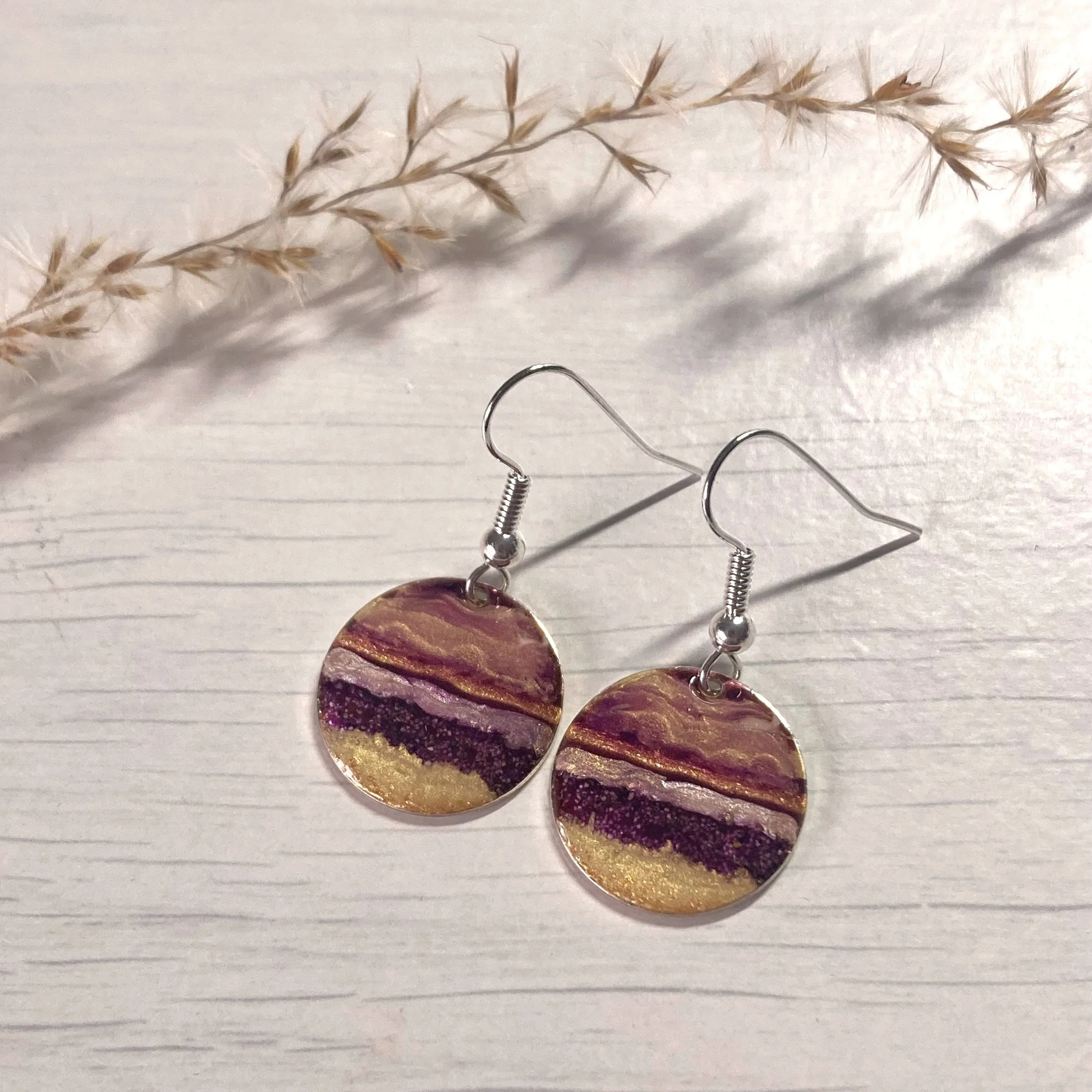 Scottish Jewellery-hand painted dangle earrings-sand from Arran-Flow Creativity-SQ.jpeg