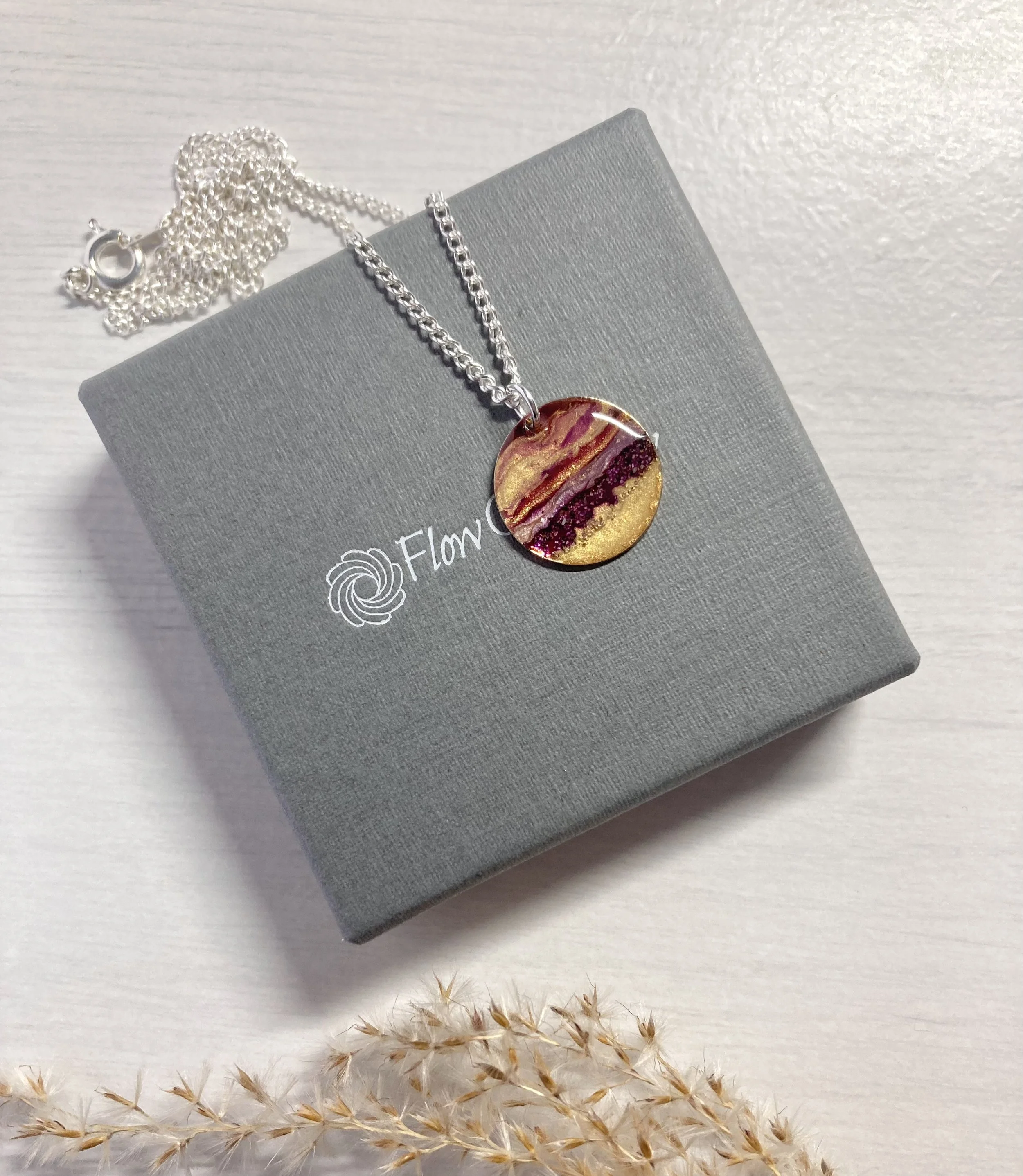 17mm Arran Flow Pendant-hand painted Scottish Jewellery with sand-Flow Creativity.jpeg