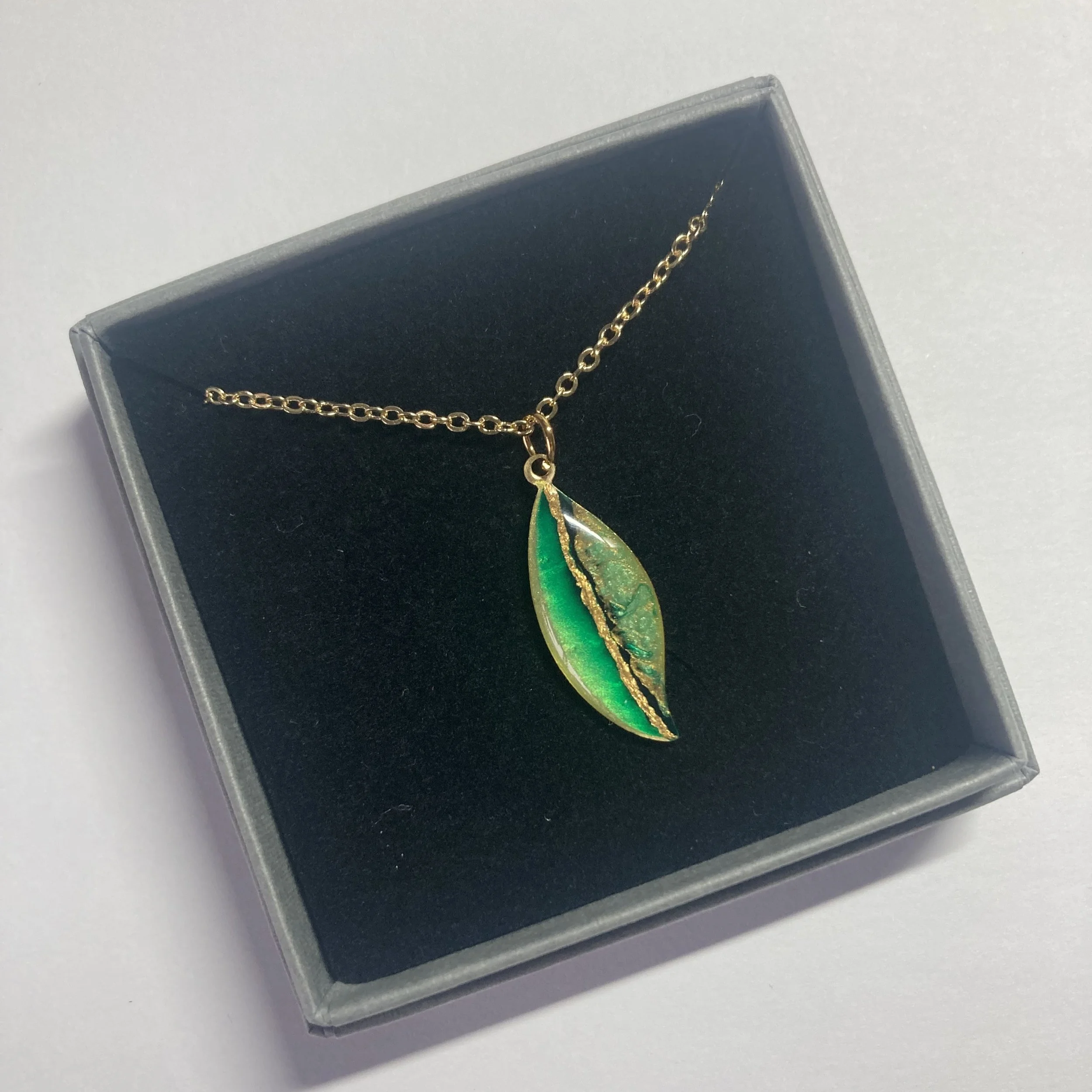 Flow Creativity-Forest Leaf Pendant-hand painted Scottish Jewellery.jpeg