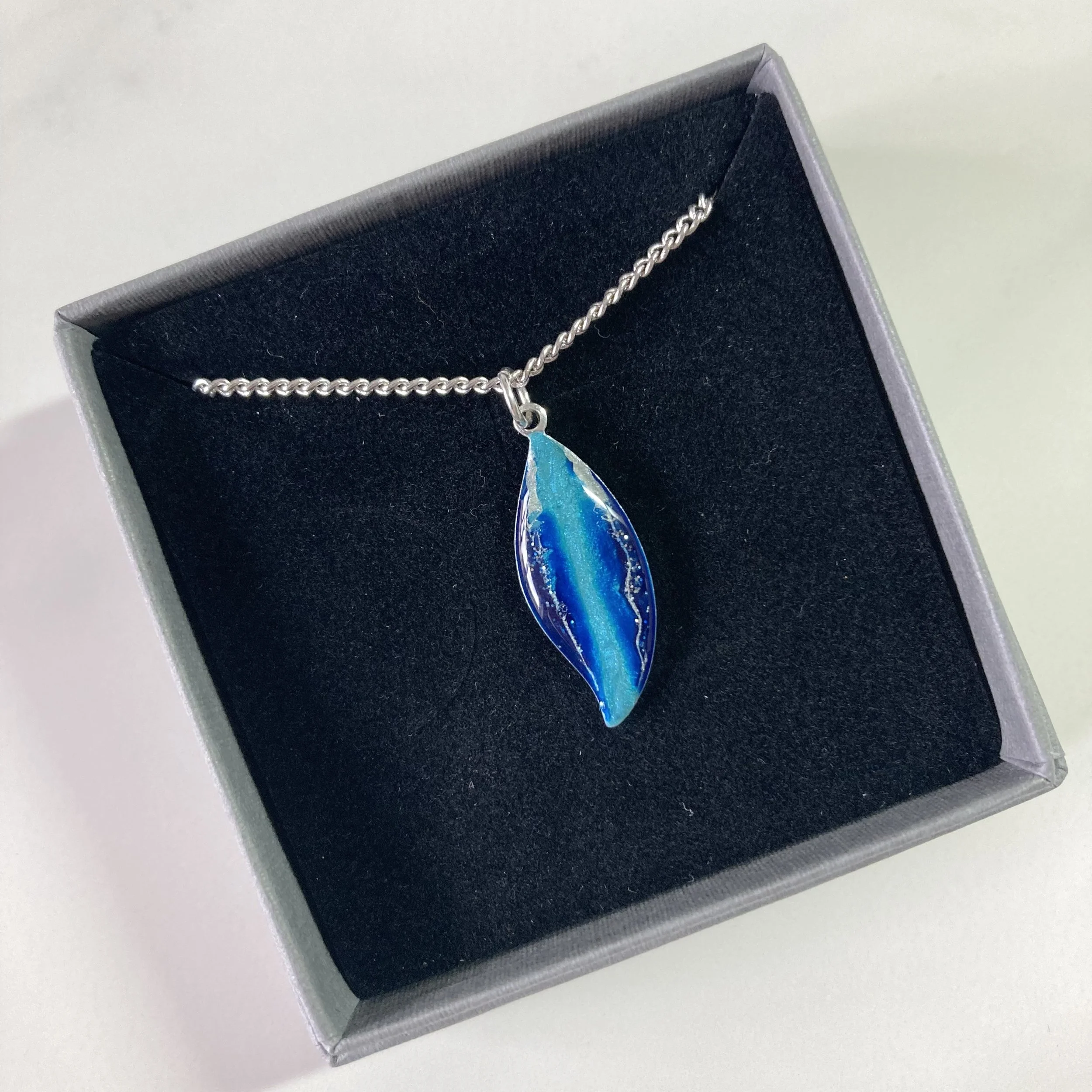 Flow Creativity-Leaf Pendant-Ocean Design-hand painted Scottish Jewellery.jpeg