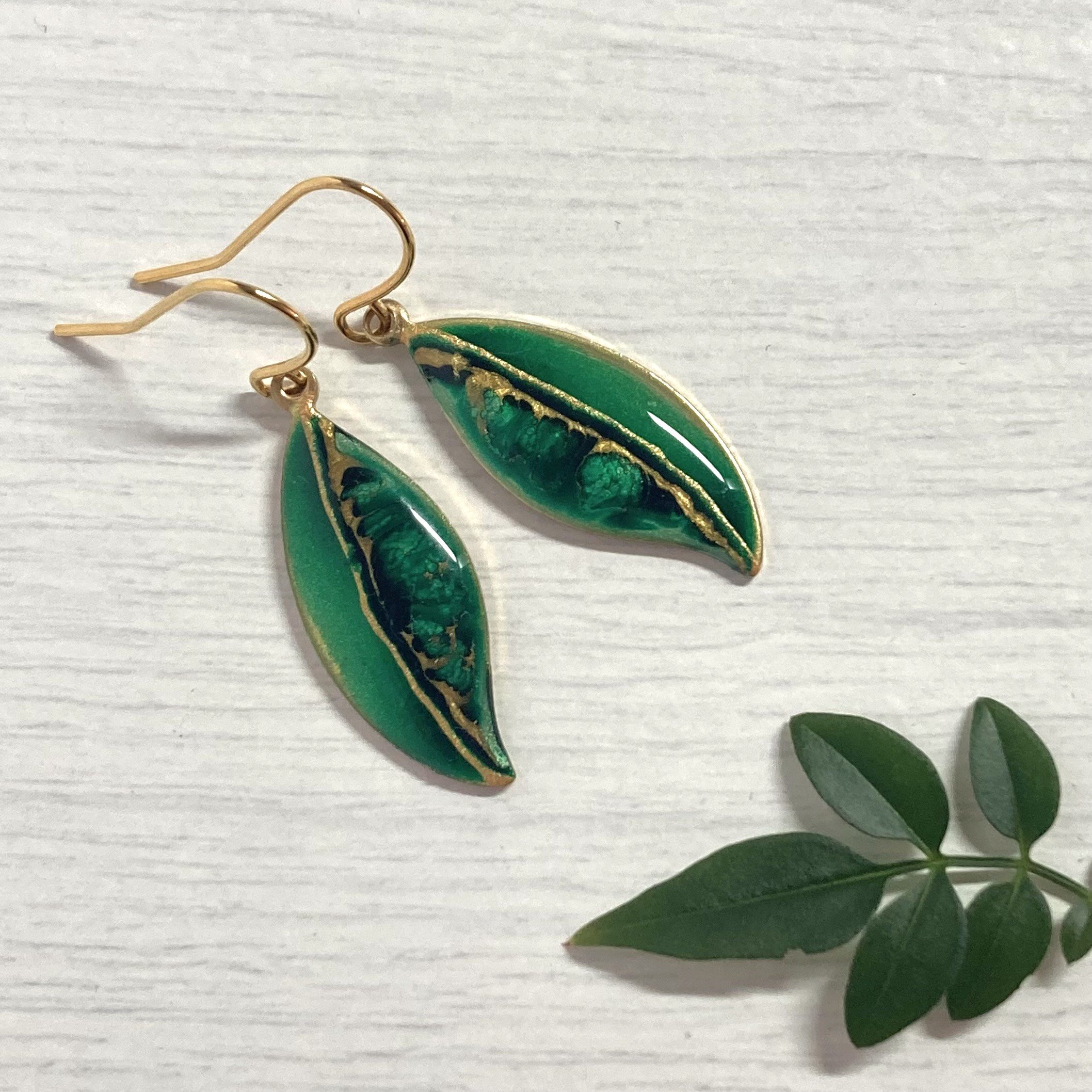 Flow Creativity-Forest Leaf Earrings-hand painted Scottish Jewellery.jpeg