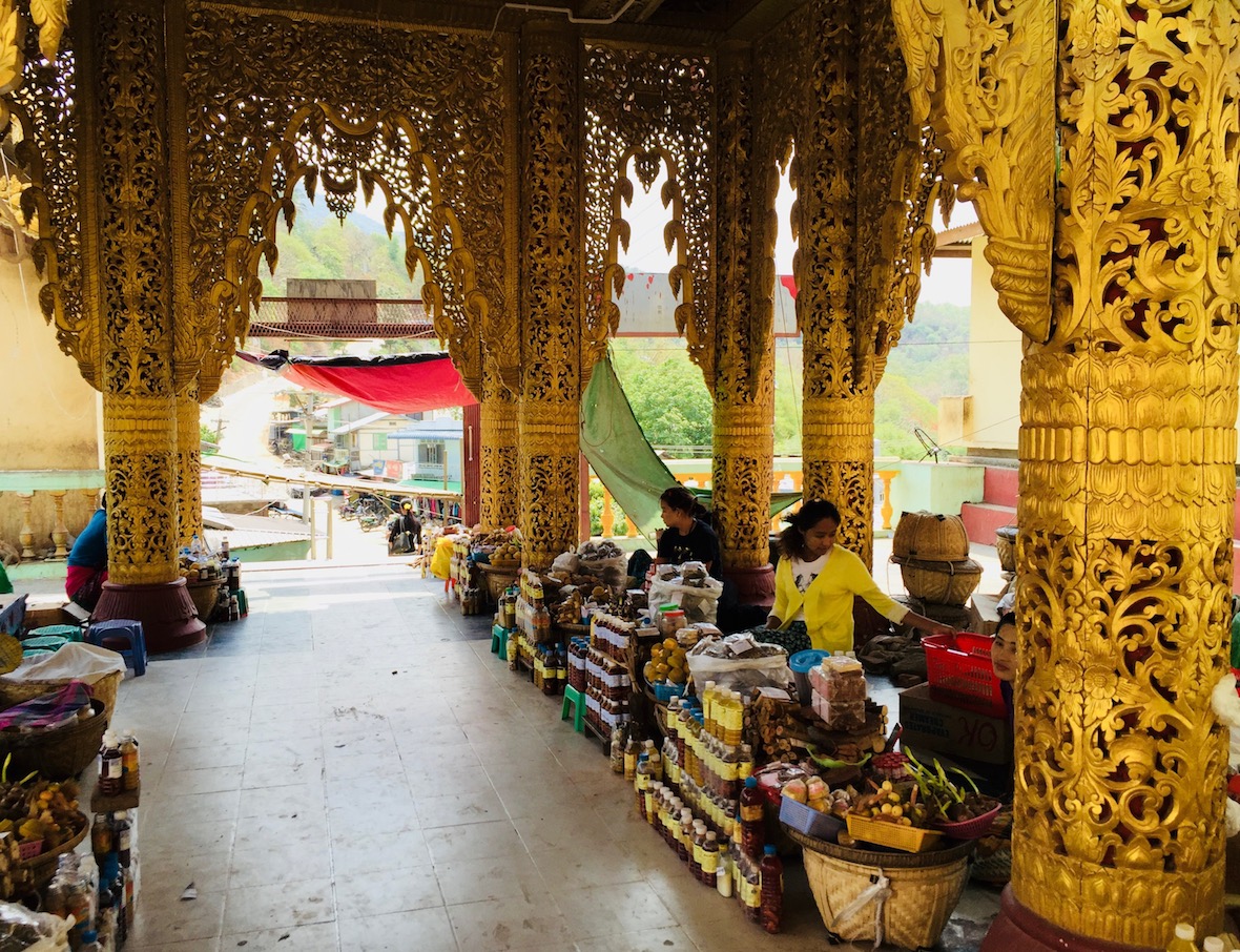 Mount Popa monastery market. Photo: Patti Neves
