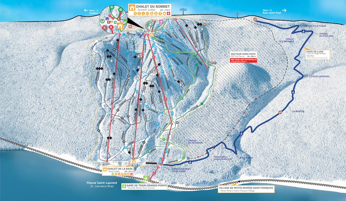 Massif de Charlevoix. Trail Map