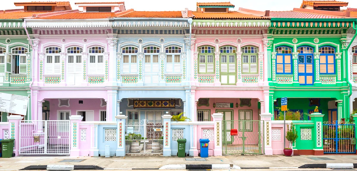 Joo Chiat e as casinhas de estilo colonial Peranakan