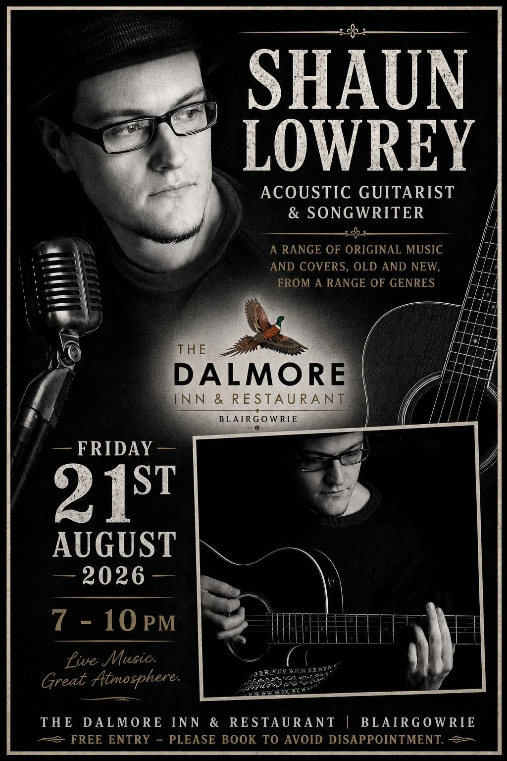 AD | Acoustic Guitarist &amp; Songwriter, Shane Lowrey, to Perform at Dalmore Inn