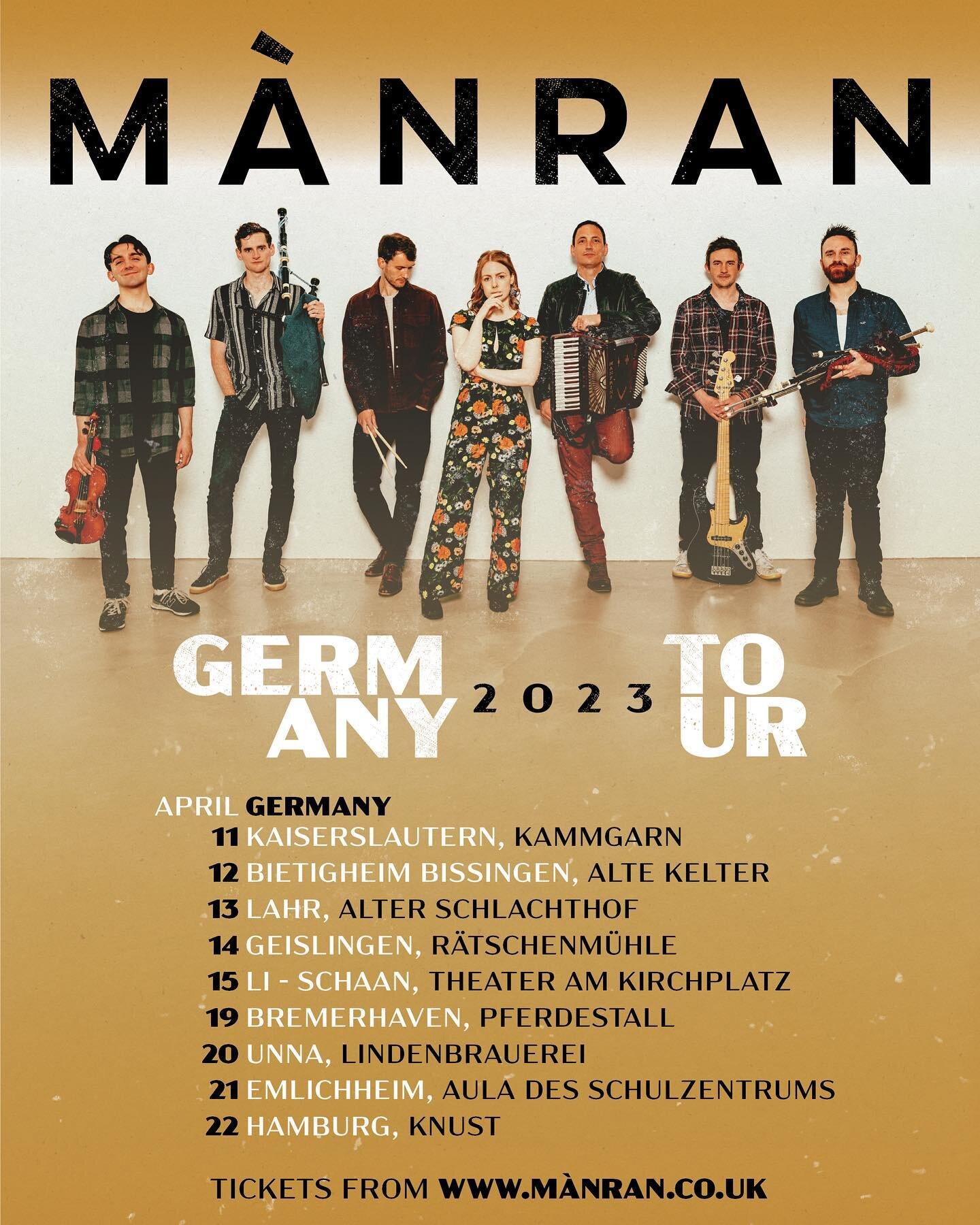 GERMANY! 

You&rsquo;ve been an absolute joy for us over the years and we can&rsquo;t WAIT to be back on tour all through April! 

Tickets running low! Details below. 

We LOVE a German tour. Let&rsquo;s do this!

🇩🇪 🏴󠁧󠁢󠁳󠁣󠁴󠁿 &hearts;️

11th 