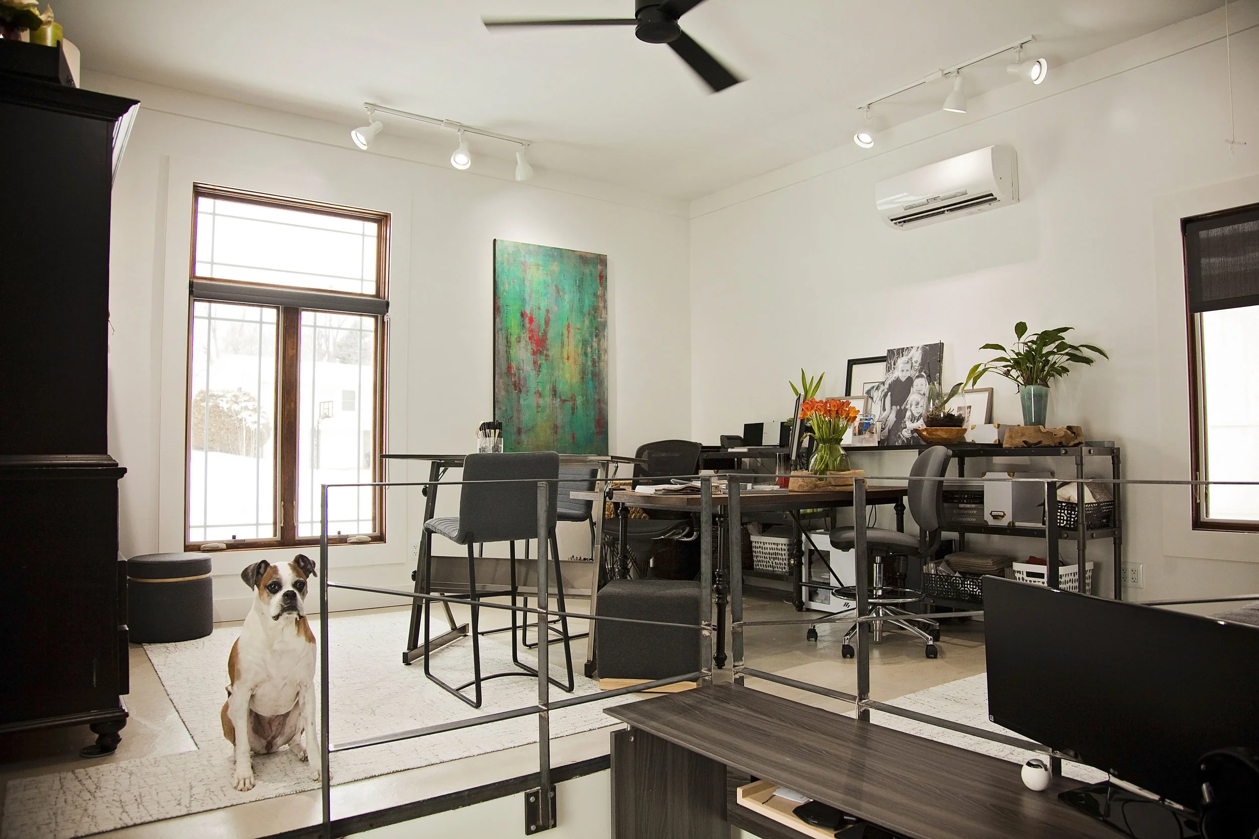 For a clean, modern look, match your trim and wall color.