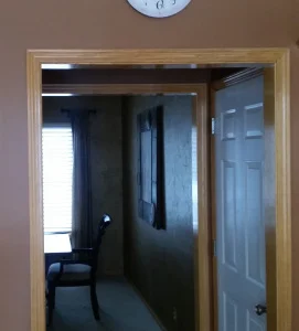 The unused dining room was converted into two functional spaces.