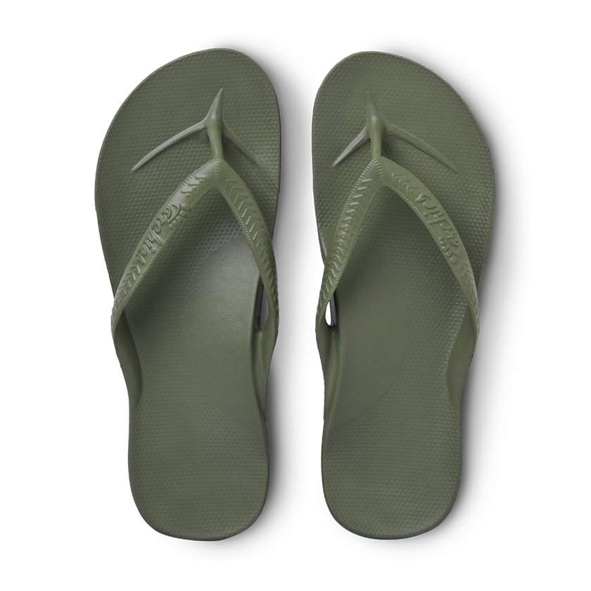 Archies_Thongs_- Olive -_Arch_Support_Sandals_Birds_Eye_View.jpg