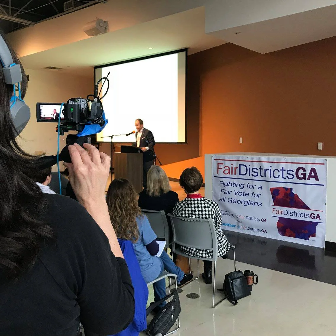 Brian Cannon, Executive Director of OneVirginia2021 speaks at EmpowerMap, January 2018, to educate Georgia voters about gerrymandering.