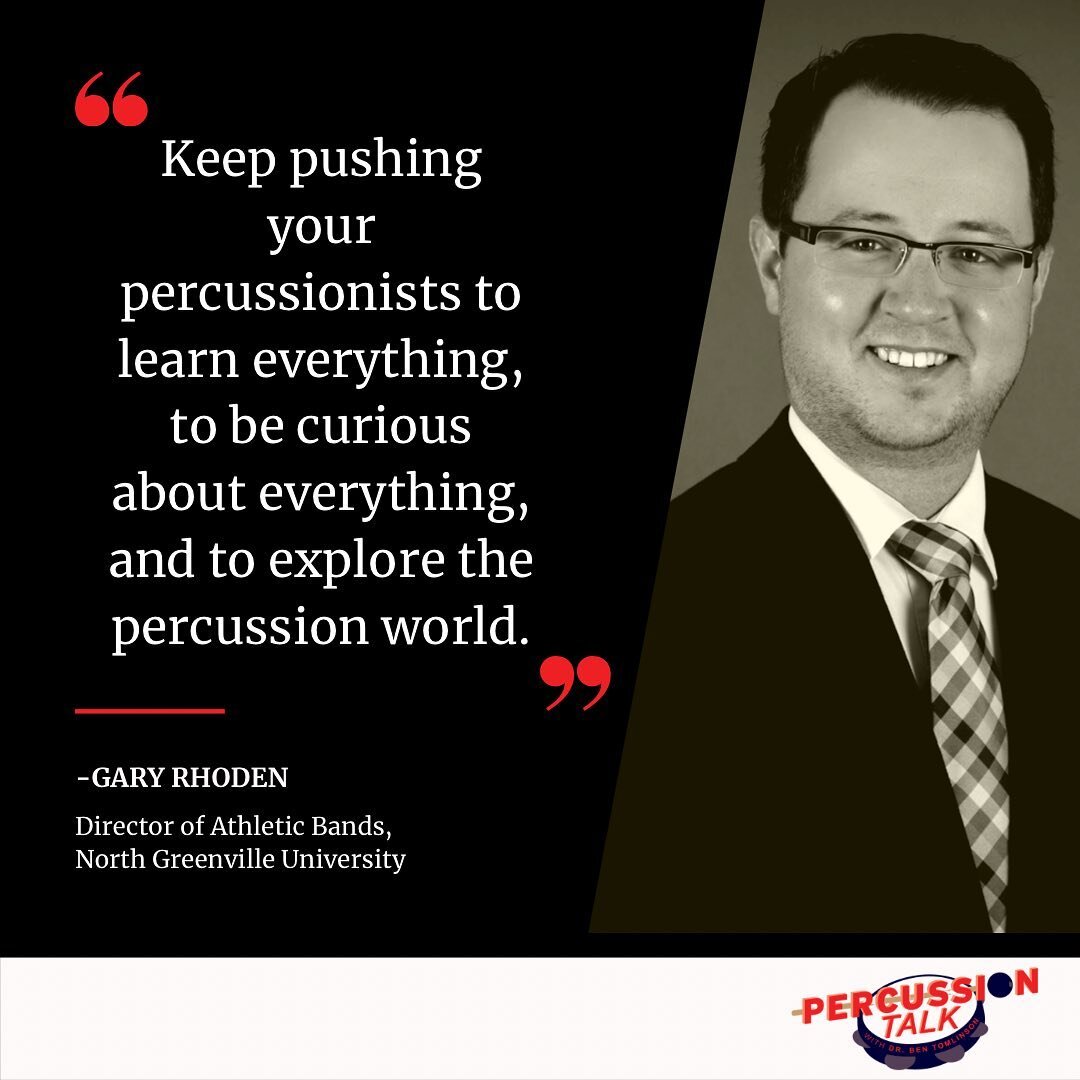 Really excited for this post on Percussion Talk. I spoke with Gary Rhoden, Director of Athletic Bands at North Greenville University, over the weekend about what it&rsquo;s like being a new director and having to deal with the back of the room. He dr